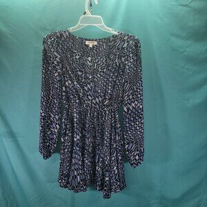 Steve Madden Womens Long Sleeve Geometric Print Dress Size M